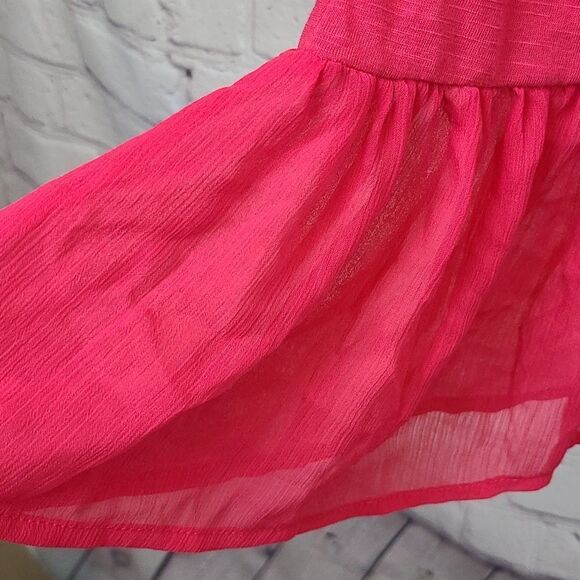 Paris Bike Hot Pink Burnout Tee Ruffled Hem 🚲 Bicycle Print Women's Knit Top - Picture 8 of 9